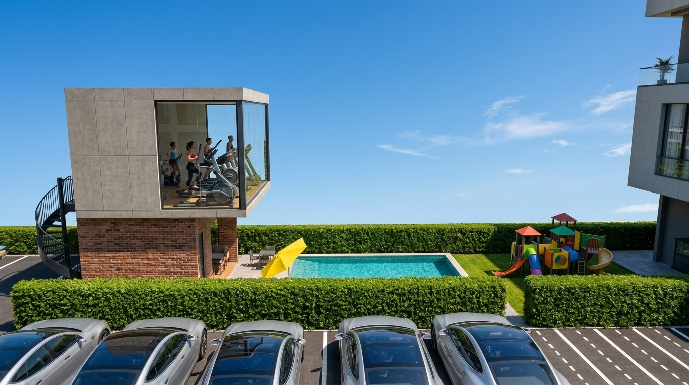 Central courtyard and pool