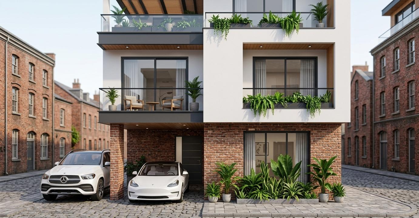 Architectural detail showing premium materials